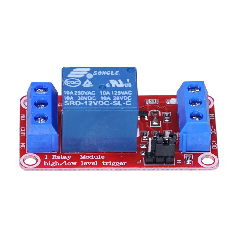 Throwing stones, with optocoupler relay module, 1-way relay, 12V working voltage, current resistance 10A, adjustable trigger level