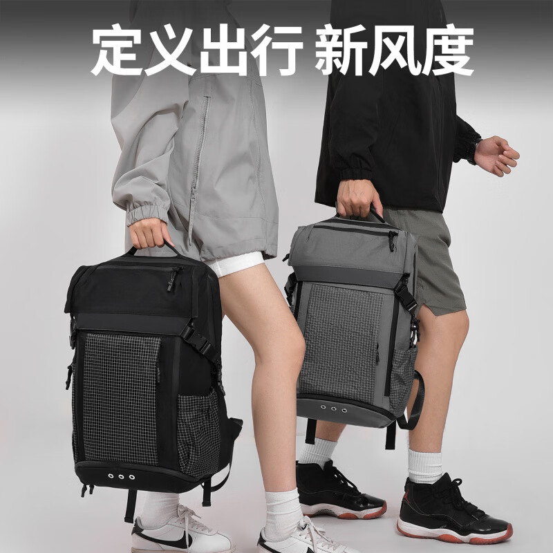 CinzKrtm Multifunctional Travel Bag Water-Repellent Oxford Cloth Backpack Student School Bag Male and Female Couple Same Style College Student Backpack Gray