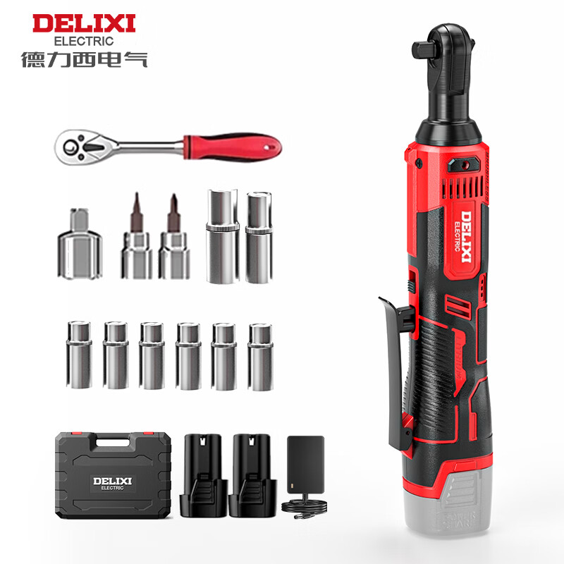 Delixi Electric electric ratchet wrench truss wrench angle 90 degrees 16.8v right angle charging rack screwdriver repair set