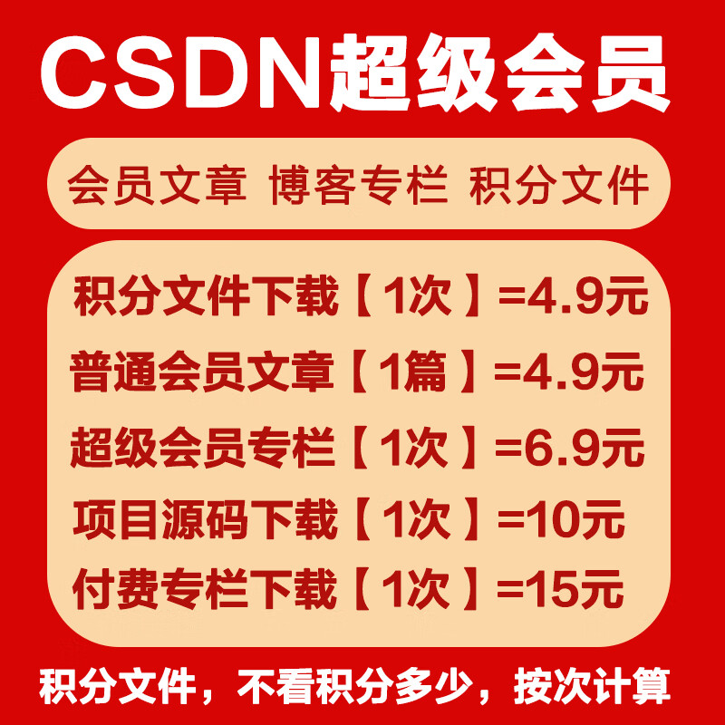 CSDN member unlocks column VIP articles paid column blog points file paid resource download Ordinary member article unlocks 1 article