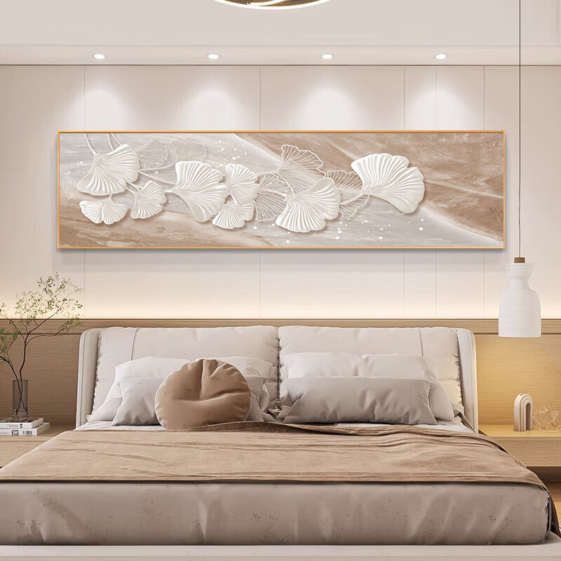 Fantasy Swan Bedroom Bedside Decoration Painting Light Luxurious and High-Level Couple Love Master Bedroom Room Hanging Painting New Warmth Model D Happiness Aluminum alloy frame (free reissue if damaged) 90cm wide