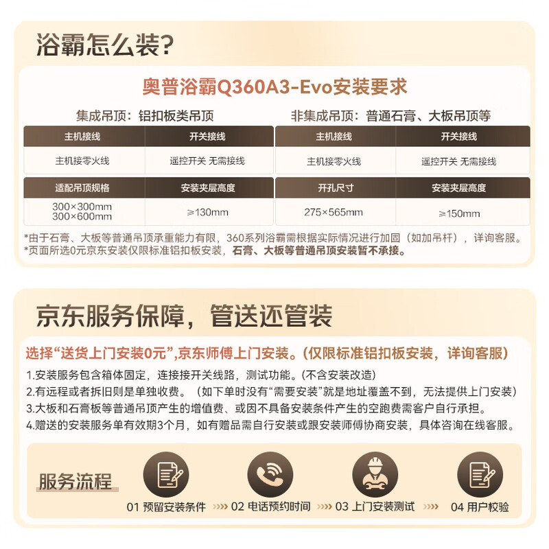 AUPU Intelligent Bath Heater Thermal Ring Grid Series AI Constant Temperature | Five-speed Ventilation | Intelligent APP Control Q360A3-Evo