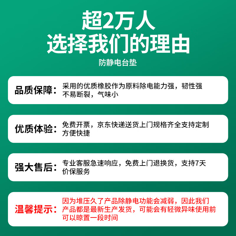 Andatong anti-static table mat, static leather floor mat, factory rubber mat, laboratory workbench rubber mat, repair bench tablecloth, table mat 0.6m*1.2m*2mm/cut