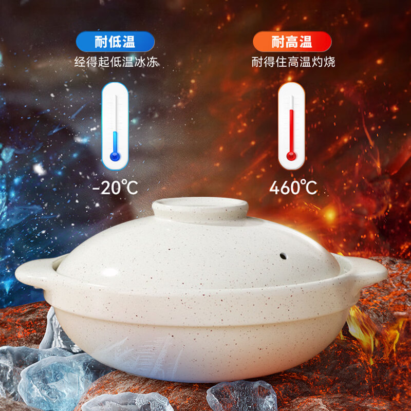 Tuojin imported high-quality clay pot from Japan, household clay pot rice small casserole, high temperature resistant gas stove special pot stew pot with lid, clay medical stone, double-effect anti-cracking, suitable for 3-4 people, 2.1L