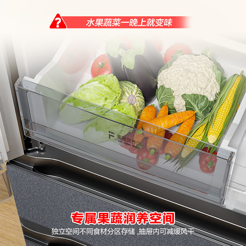 Rongsheng 520-liter large-capacity French-fold four-door refrigerator household ultra-thin first-class energy-saving air-cooled frost-free inverter refrigerator replacement subsidy BCD-520E30FNLAE gray