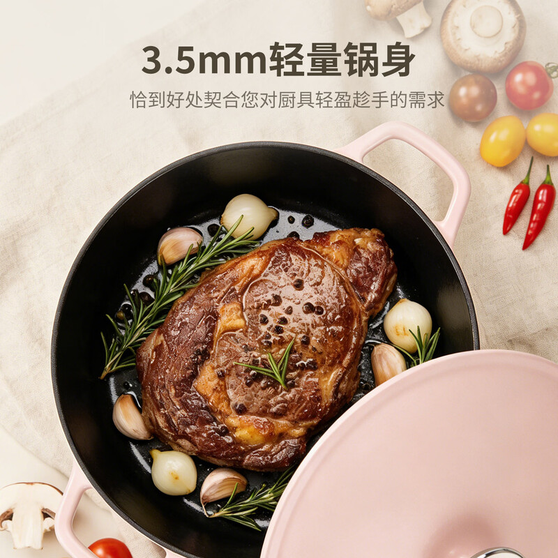 Meilong Meili new product Kitchenlite enamel cast iron pot stew pot small soup pot household slow cooker universal 23cm powder