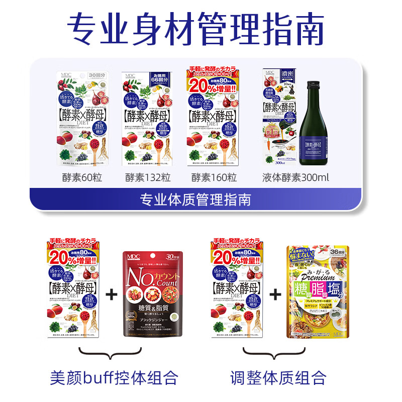 MDC decomposes yeast enzyme imported from Japan with 5 times high concentration to absorb yeast peptide for defecation 80 times 160 capsules * 3 boxes Free 1 bag of Salacia anti-sugar pills