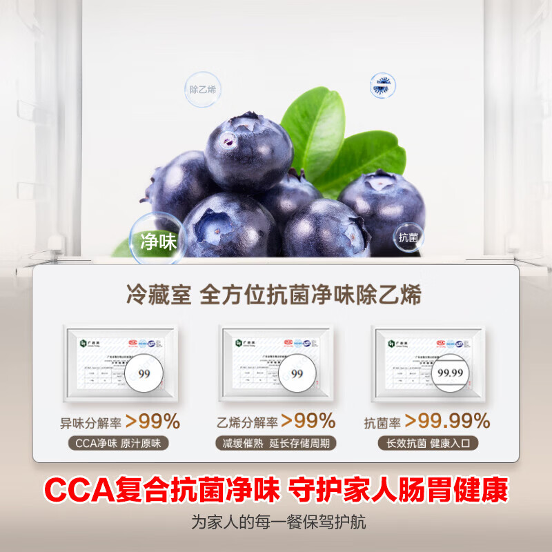 Rongsheng 547L side-by-side door refrigerator large capacity ultra-thin first-class energy efficiency air-cooled frost-free dual frequency conversion energy-saving antibacterial and odor-free refrigeration and freezing trade-in BCD-547WD12HP new product 547+-31 degrees ice-blocked fresh + 61.5cm ultra-thin