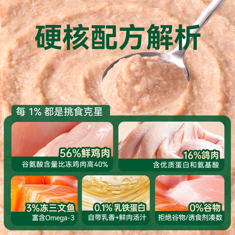 Weidangjia Cat Staple Food Wet Food Meal Pack Fresh Packet Cat Strips Adult Kitten Squab Pigeon Fresh Kitchen 60g*60 Packet Cat Rice Cat Food