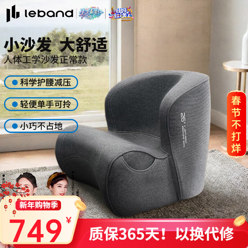 Leban ergonomic waist-protecting small sofa living room bedroom small apartment children's reading sofa lazy single sofa seat upgraded version normal dark gray