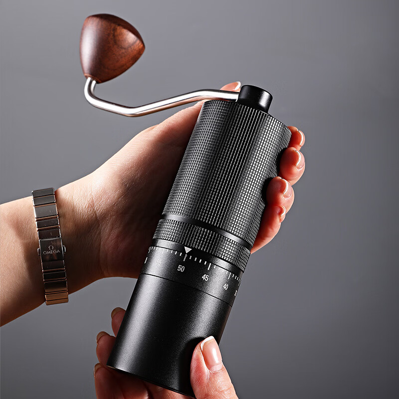 GOK external adjustment hand grinder steel core seven-star household coffee grinder outdoor portable coffee grinder square external adjustment seven-star-gun gray
