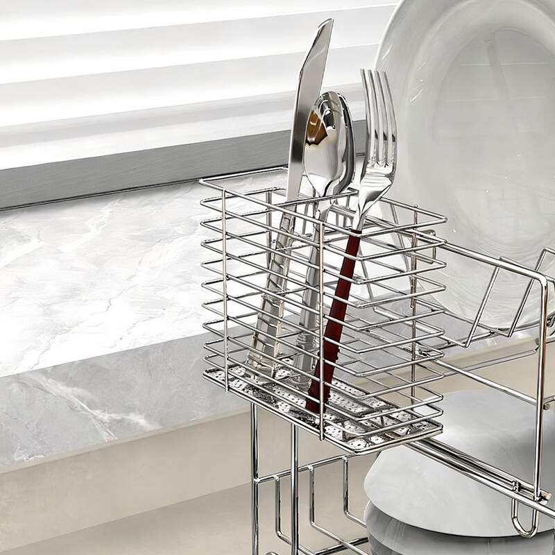 Spence chopstick cage hanging chopstick barrel drain chopstick cage for knife, fork and spoon tableware storage rack dishwasher chopstick basket mildew-proof hanging chopstick cage/stainless steel