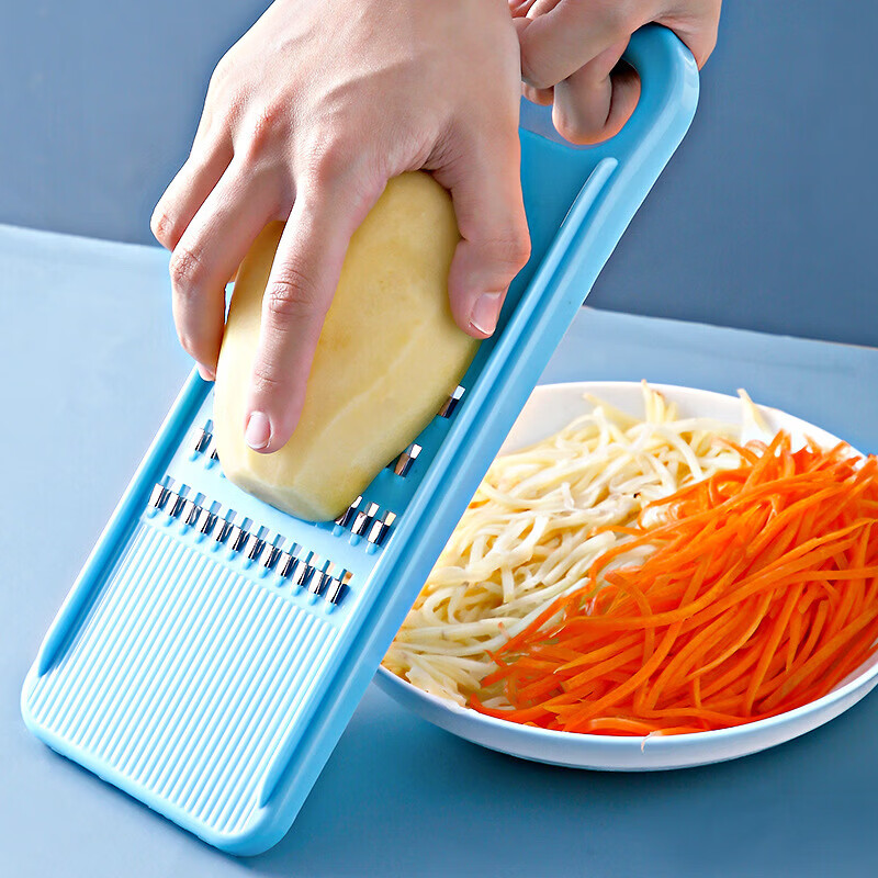 Household hand-friendly grater for cutting potatoes, cucumbers, radish, multifunctional kitchen artifact Nordic Blue