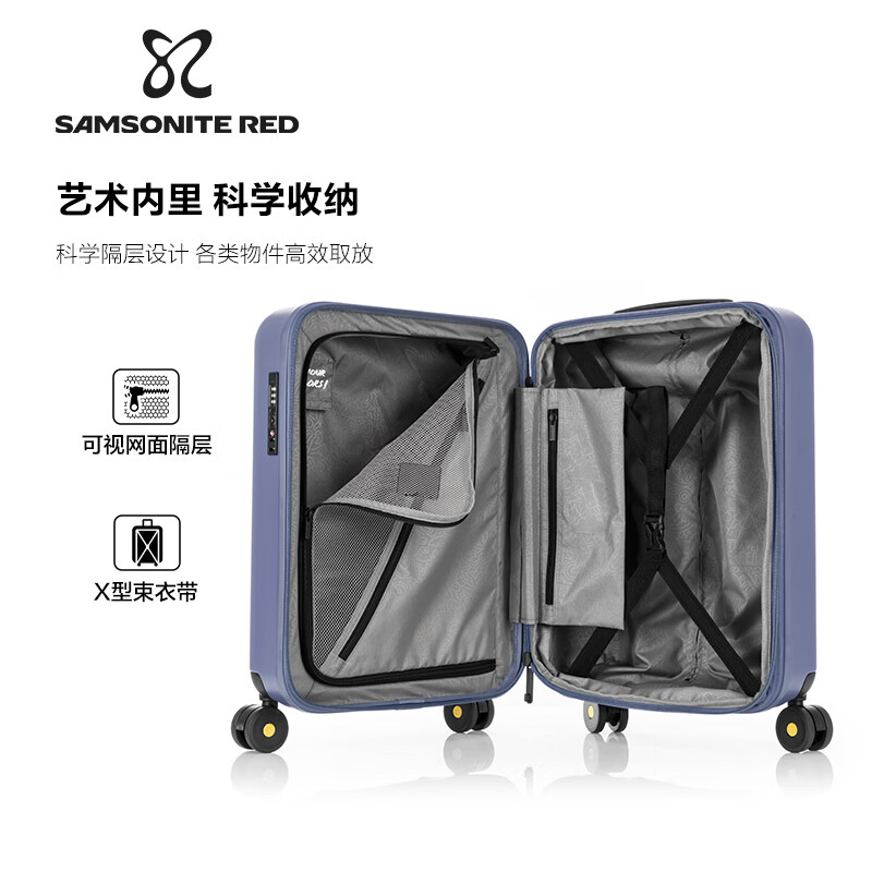 Samsonite Trolley Case Large Capacity Suitcase Men's and Women's Travel Case Spinner Carry-on Case Fashionable Pressure Resistance Password Box HG1 Ocean Blue 25 Inches