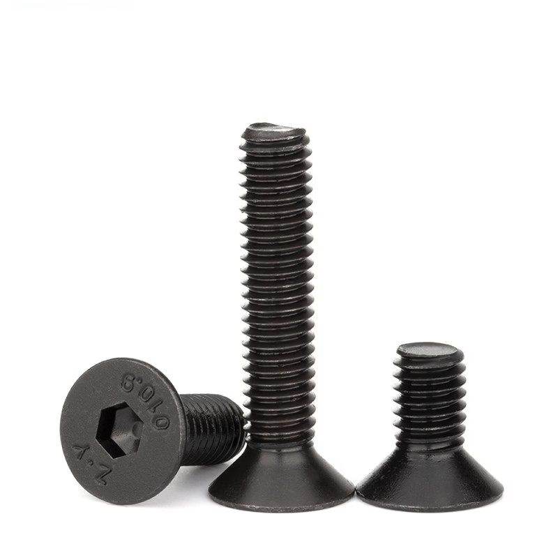Axle high-strength countersunk head hexagonal screws bolts black head screws computer case screws M5*20 (100 pieces)