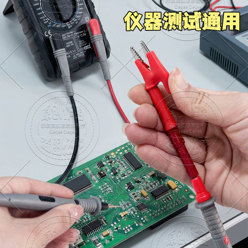 Cleqee multimeter test pens, multifunctional replaceable needle silicone test pens, extra soft, electric pen test lead kit, extra sharp test pens P1503E (replaceable needles + accessories)