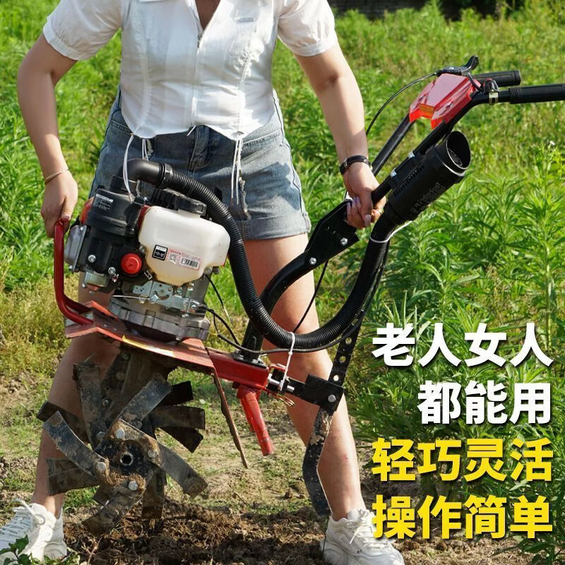 Wuyang Honda mini tillage machine small gasoline household four-stroke soil loosening paddy field weeding and trenching machine plowing and rotary tillage Honda flagship upgrade model ten years warranty four-stroke high power + loosening wheel + luxury gift
