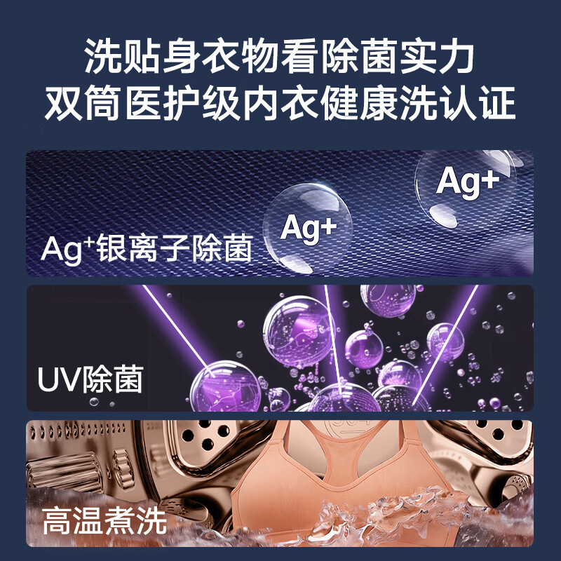 LittleSwan (LittleSwan) Price Guaranteed 618 Mini Xiaowumei Pro Dual-tube Zoned Washing 2KG Washing and Drying Integrated TNDD20-08AIDET Can be combined with a lazy three-tube washing machine and can be stacked