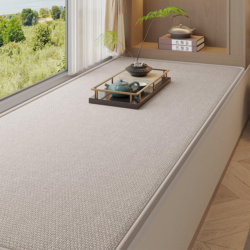 NOLIN bay window mat window sill mat universal for all seasons 2026 new Japanese style imitation cotton and linen window sill mat bay window mat customizable for sleeping Salima memory foam 1.5 four seasons - style woven beige Four seasons thickness 1.5cm 80cm*210cm