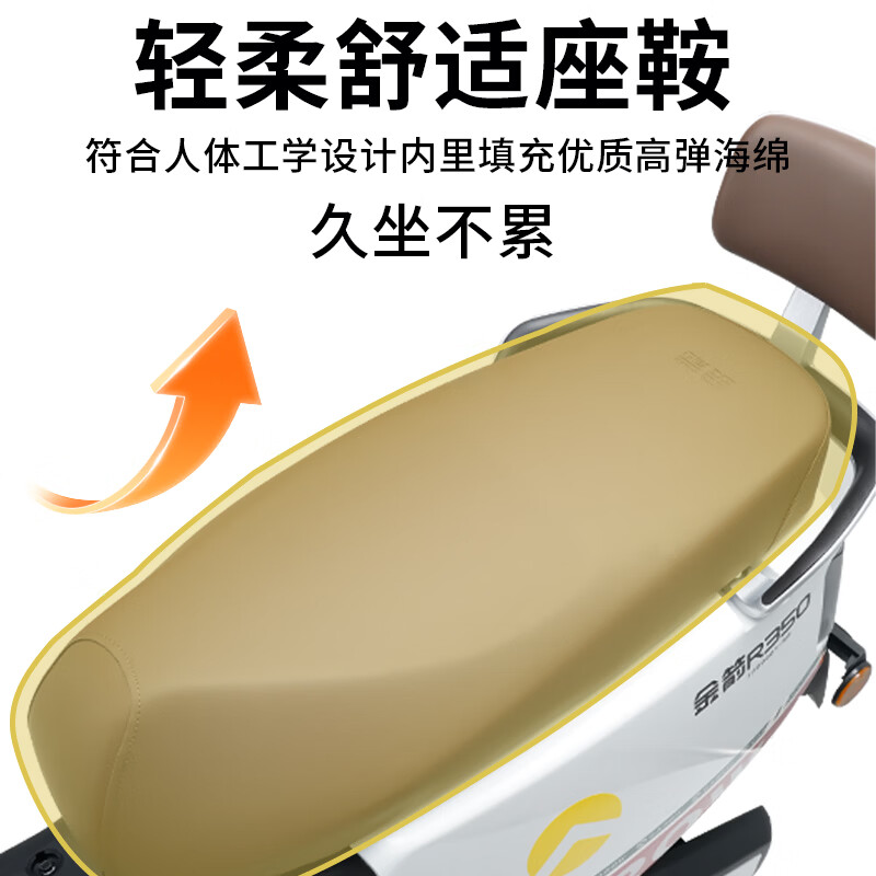 Golden Arrow Electric Motorcycle Triumph Second Generation Electric Motorcycle Takeaway Electric Vehicle Adult 7220 High Power Lead Acid Electric Motorcycle Commuting Battery Vehicle Light Beige White