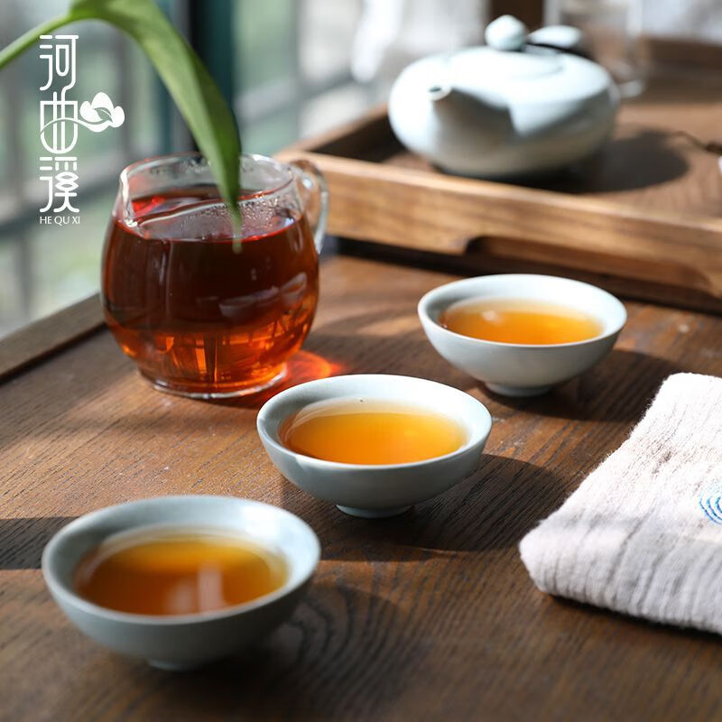 Hequxi (HEQUXI) black tea Hunan Anhua tea specialty lotus scented golden fu 1kg golden flower fu brick tea An tea shop product slim lotus scent 1kg