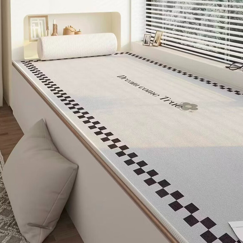 Yunbin Modern Simple Bay Window Mat Thickened Window Sill Mat 2026 New Four Seasons Master Bedroom Balcony Cushion Can Be Cut Cream Line-Bay Window 0cm*0cm Customized Size Contact Customer Service