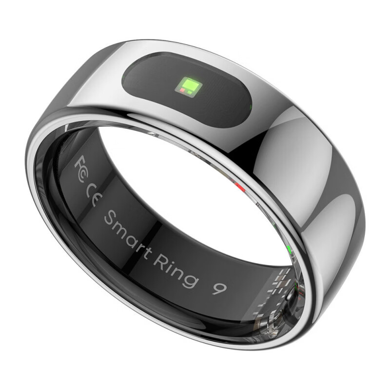 Universal smart ring for Apple mobile phone, good-looking gift for couples, step counting, running, measuring heart rate, blood oxygen, sleep, silver, Hipto brand smart ring, No. 8 (18.20mm)