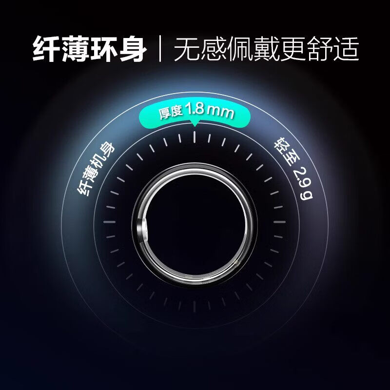 Universal smart ring for Apple mobile phone, good-looking gift for couples, step counting, running, measuring heart rate, blood oxygen, sleep, black, Hipto brand smart ring No. 10 (19.90mm)