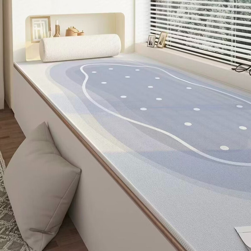 Yunbin Modern Simple Bay Window Mat Thickened Window Sill Mat 2026 New Four Seasons Master Bedroom Balcony Cushion Can Be Cut Cream Line-Bay Window 0cm*0cm Customized Size Contact Customer Service