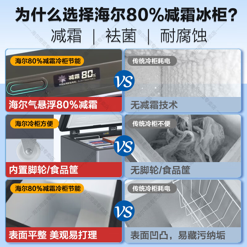 Haier Freezer Home Low Temperature Mini Freezer Freezer Refrigerator Freezer Switch Cryogenic Quick Freeze Subzero Small Freezer Xiao Fuhao 200GHEPS9 Electronic Temperature Control-40 200L