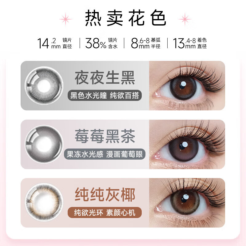 LaPeche Umbrella Sandwich Color Contact Lenses Monthly Disposable 2 Pieces Every Night 0 Degrees