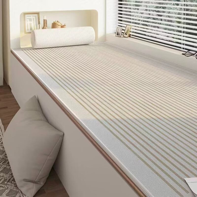Yunbin Modern Simple Bay Window Mat Thickened Window Sill Mat 2026 New Four Seasons Master Bedroom Balcony Cushion Can Be Cut Cream Line-Bay Window 0cm*0cm Customized Size Contact Customer Service