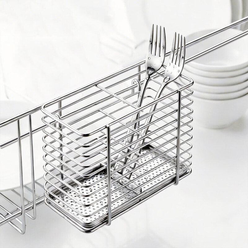 Spence chopstick cage hanging chopstick barrel drain chopstick cage for knife, fork and spoon tableware storage rack dishwasher chopstick basket mildew-proof hanging chopstick cage/stainless steel