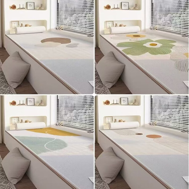 Yunbin Modern Simple Bay Window Mat Thickened Window Sill Mat 2026 New Four Seasons Master Bedroom Balcony Cushion Can Be Cut Cream Line-Bay Window 0cm*0cm Customized Size Contact Customer Service