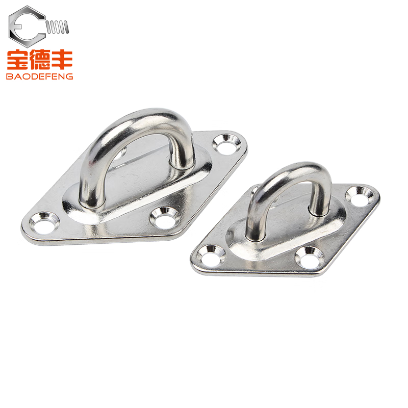 Baodefeng 304 stainless steel diamond oval eye plate fixed hook hook ceiling fan hook sandbag hook light hook U-shaped load-bearing hook oval hook M10 1 set