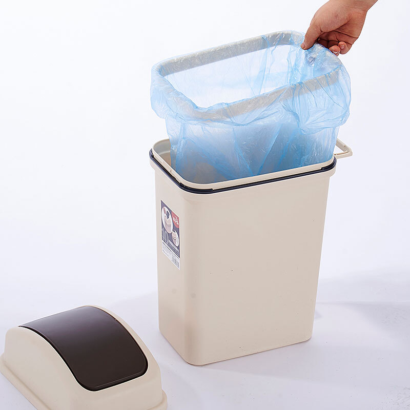 Feida Sanhe swing lid trash can for home bathroom toilet living room rectangular sandwich narrow flip lid trash can with lid 6L off-white