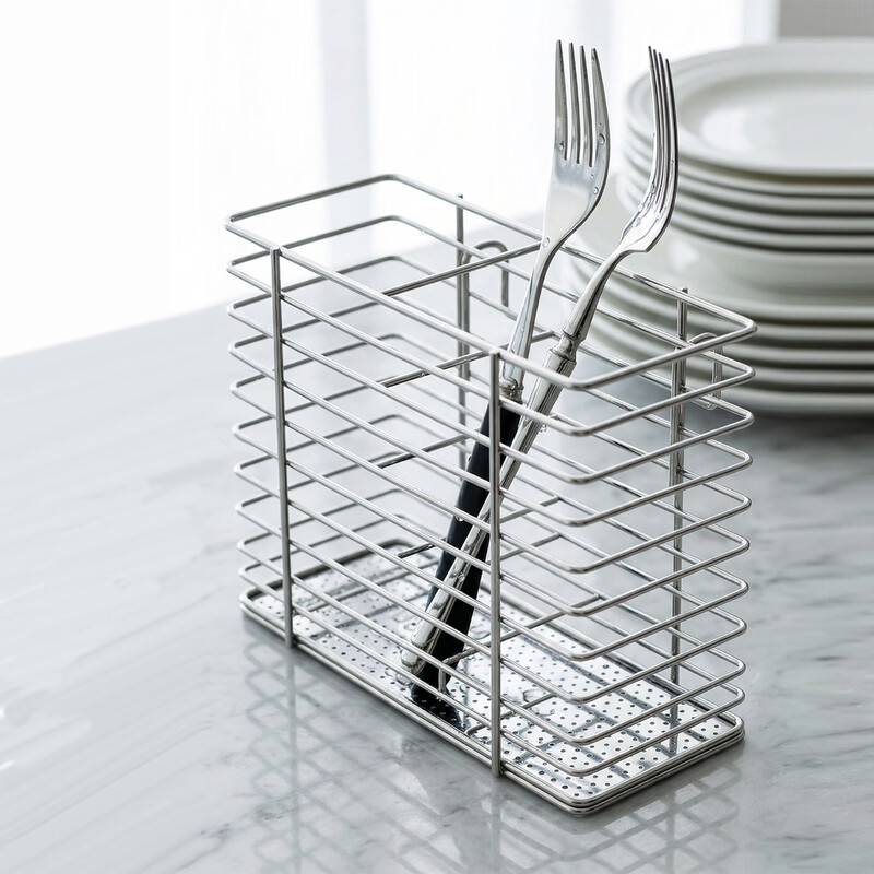Spence chopstick cage hanging chopstick barrel drain chopstick cage for knife, fork and spoon tableware storage rack dishwasher chopstick basket mildew-proof hanging chopstick cage/stainless steel
