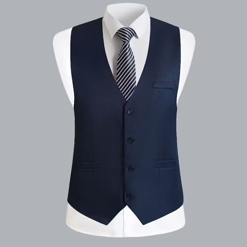 Men's Thin Vest Suit Vest Spring and Autumn Top Business Casual Vest Black Professional Fit Dress Gray MJ 4XL Weight 155-165 catties