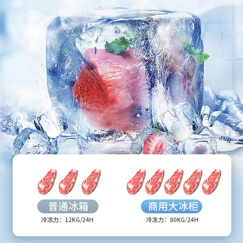Bingnuoxi Freezer Commercial Large Capacity Freezer Household Horizontal Freezer Large Capacity Refrigerated Freezer Display Cabinet Commercial Freezer Commercial Freezer 698 Single Temperature Copper Tube 1700*630*820