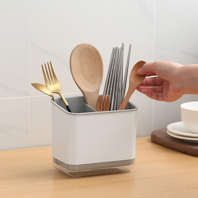 Chopstick barrel storage rack, chopstick basket, spoon storage box, tableware kitchen drain, multi-functional household chopstick cage bucket, chopstick barrel gray 1 piece, can be drained
