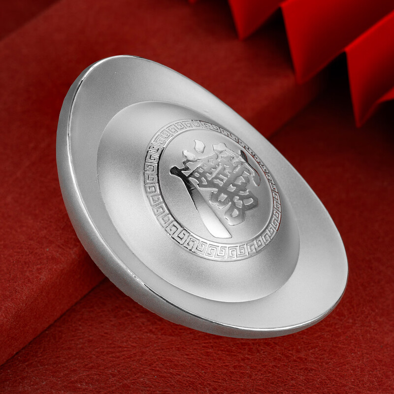 Mukang 999 pure silver silver ingot sterling silver solid ingot silver ingot investment collection commemorative set gift ornaments 30 grams of fortune (solid pure silver) with wooden box + certificate
