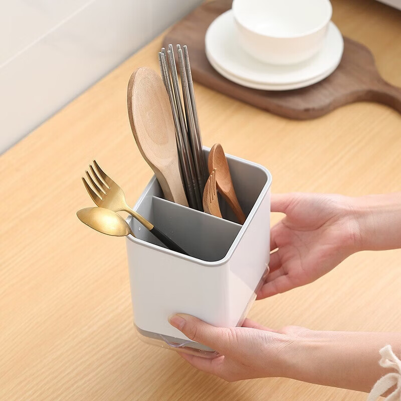 Chopstick barrel storage rack, chopstick basket, spoon storage box, tableware kitchen drain, multi-functional household chopstick cage bucket, chopstick barrel gray 1 piece, can be drained