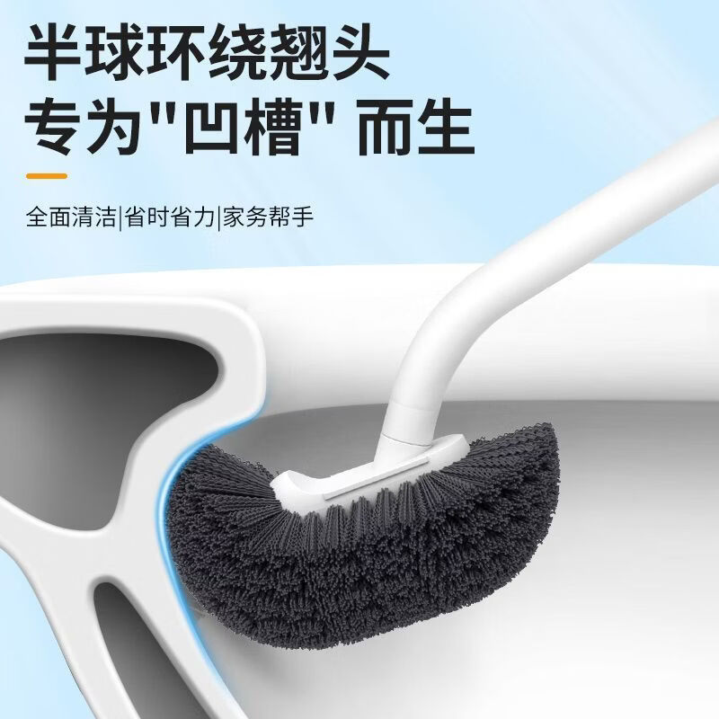 CLCEY household toilet brush bathroom wall-mounted long-handled wall-mounted set dead corner cleaning brush cleaning toilet artifact brush toilet brush + gap brush + drain base gun gray - set S type toilet brush new upgraded model