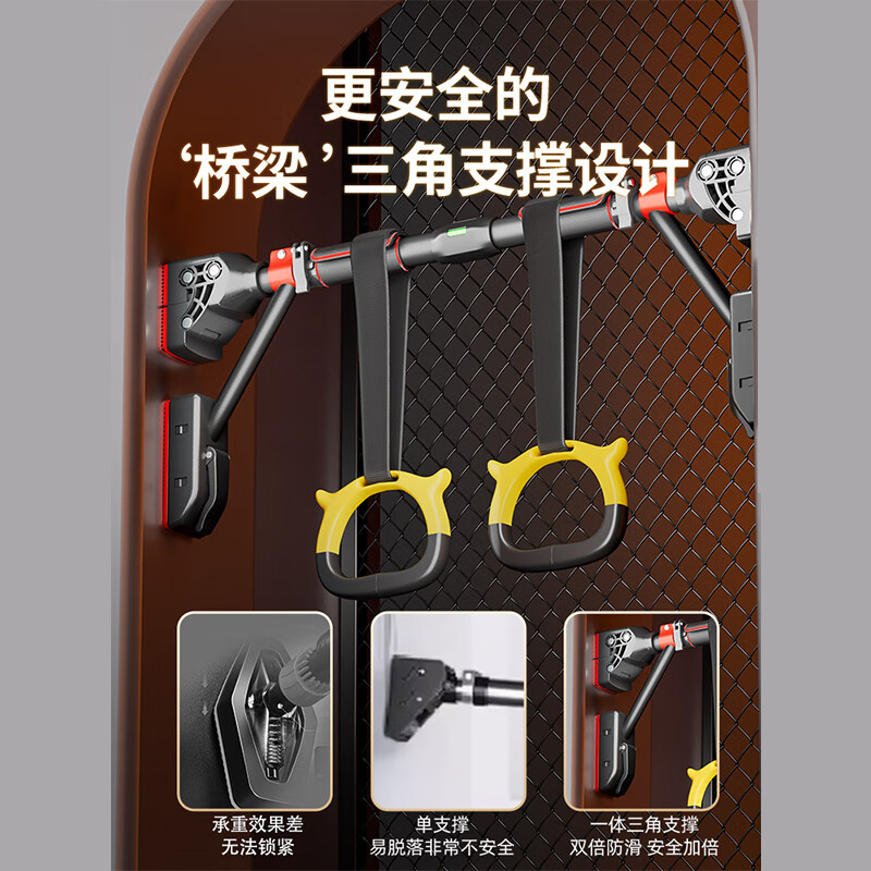 REXL German horizontal bar indoor home pull-up device without punching door wall horizontal bar hanging lever 75CM-105CM installation eighth generation self-locking