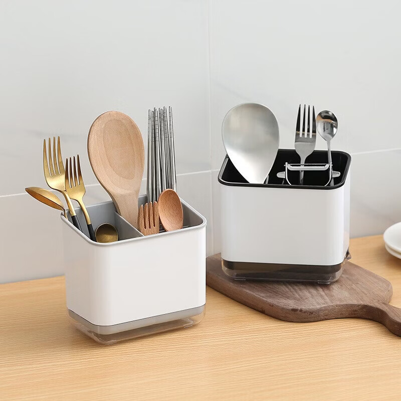 Chopstick barrel storage rack, chopstick basket, spoon storage box, tableware kitchen drain, multi-functional household chopstick cage bucket, chopstick barrel gray 1 piece, can be drained