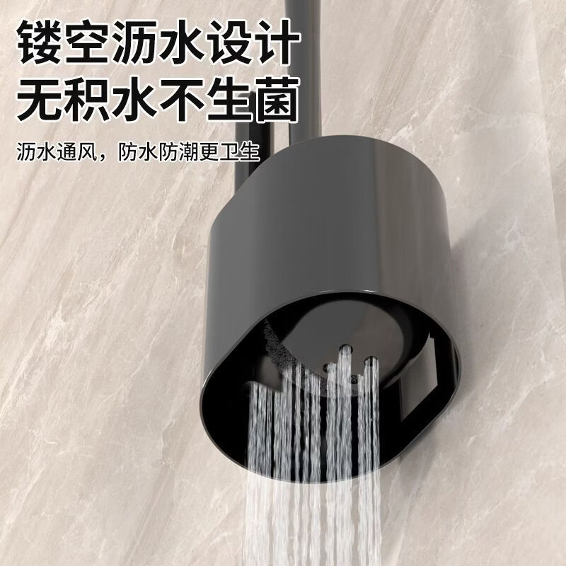 CLCEY household toilet brush bathroom wall-mounted long-handled wall-mounted set dead corner cleaning brush cleaning toilet artifact brush toilet brush + gap brush + drain base gun gray - set S type toilet brush new upgraded model