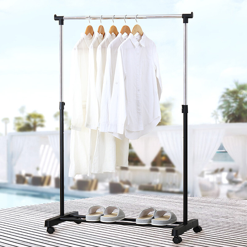Yicai Nianhua Clothes Drying Rack Balcony Floor Standing Single Rod Drying Rack Liftable Clothes Rack YCC2021