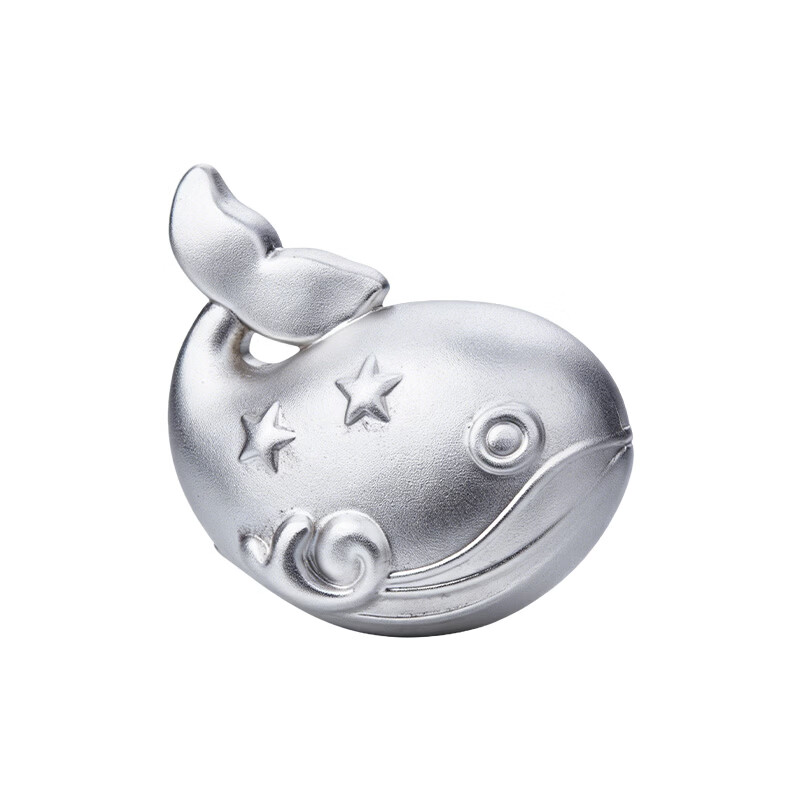 Shunqin Yinlou pure silver 999.9 ancient frosted silver cute whale Bobo whale silver ornaments investment collection and gift giving Bobo whale about 100 grams