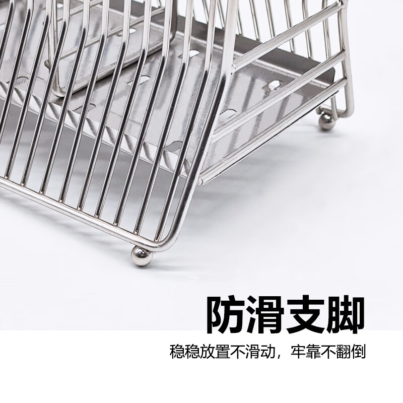 Jimi 304 stainless steel chopstick barrel kitchen chopstick storage box countertop household drain rack chopstick cage 304 stainless steel chopstick holder