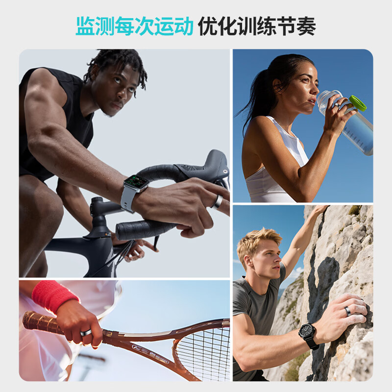 Yijie JCRingX6 smart ring AI ring health monitoring heart rate blood sugar blood oxygen sleep female menstrual period prediction ultra-long battery life multi-functional sports ring Silver No. 9